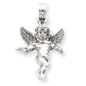 14K White Gold Guardian Angel Pendant