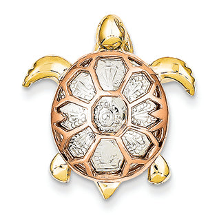 14K Gold Tri-color Turtle Charm