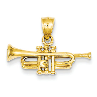 14K Gold Trumpet Pendant