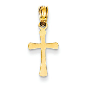 14K Gold Small Polished Cross Charm
