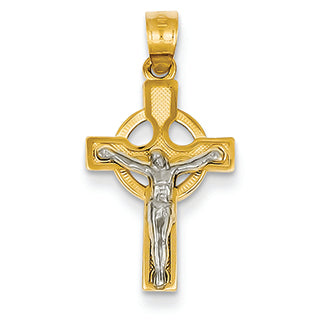 14K Gold Two-tone Crucifix Charm
