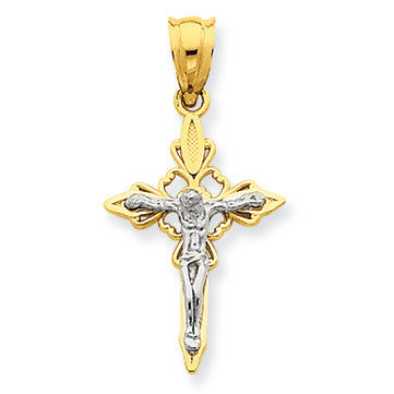 14K Gold Two-tone Crucifix Charm