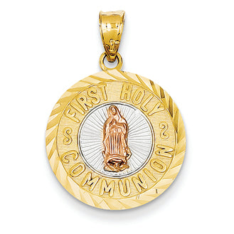 14K Gold Two-tone Our Lady of Guadalupe First Holy Communion Medal