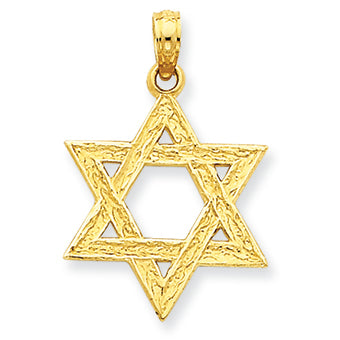 14K Gold Star of David Pendant