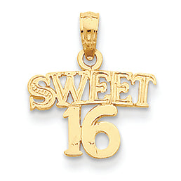 14K Gold Sweet 16 Pendant