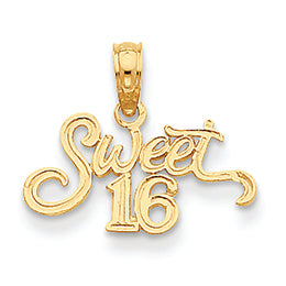 14K Gold Sweet 16 Pendant