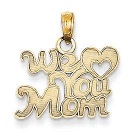 14K Gold We Heart You Mom Pendant