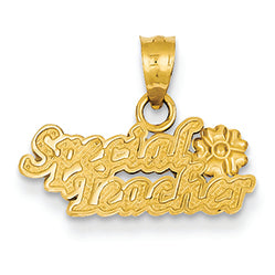 14K Gold Special Teacher with Flower Pendant