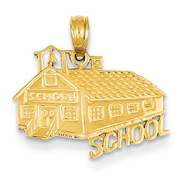 14K Gold School House Pendant
