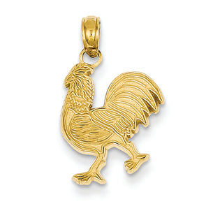 14K Gold Rooster Pendant