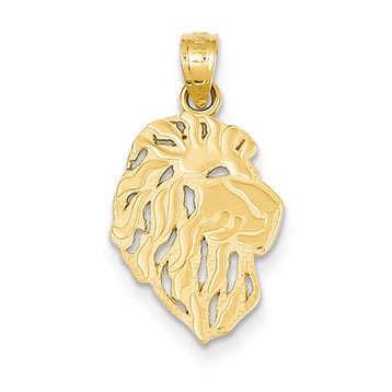 14K Gold Lion Head Pendant
