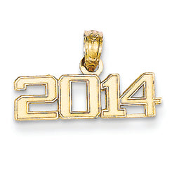 14K Gold Ridge-egded 2014 Pendant