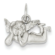 14K White Gold Angel Charm