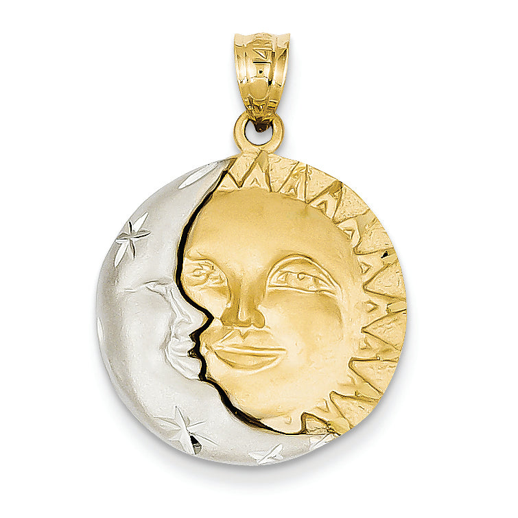14K Gold Sun & Moon Charm