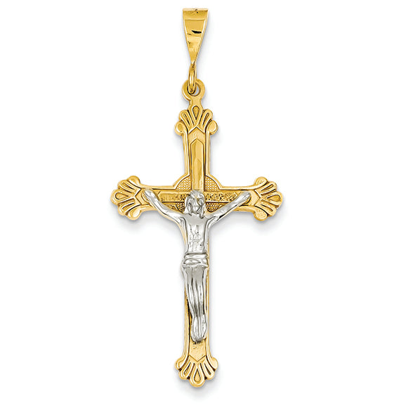 14K Gold Two-tone Crucifix Pendant