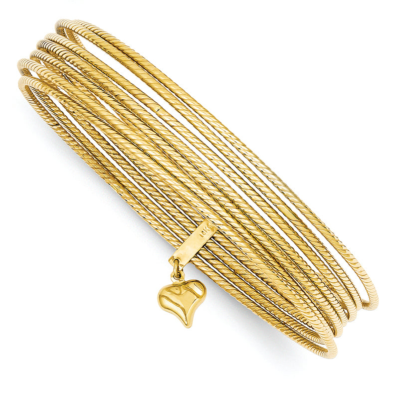 14K Gold Slip On 7 Bangles