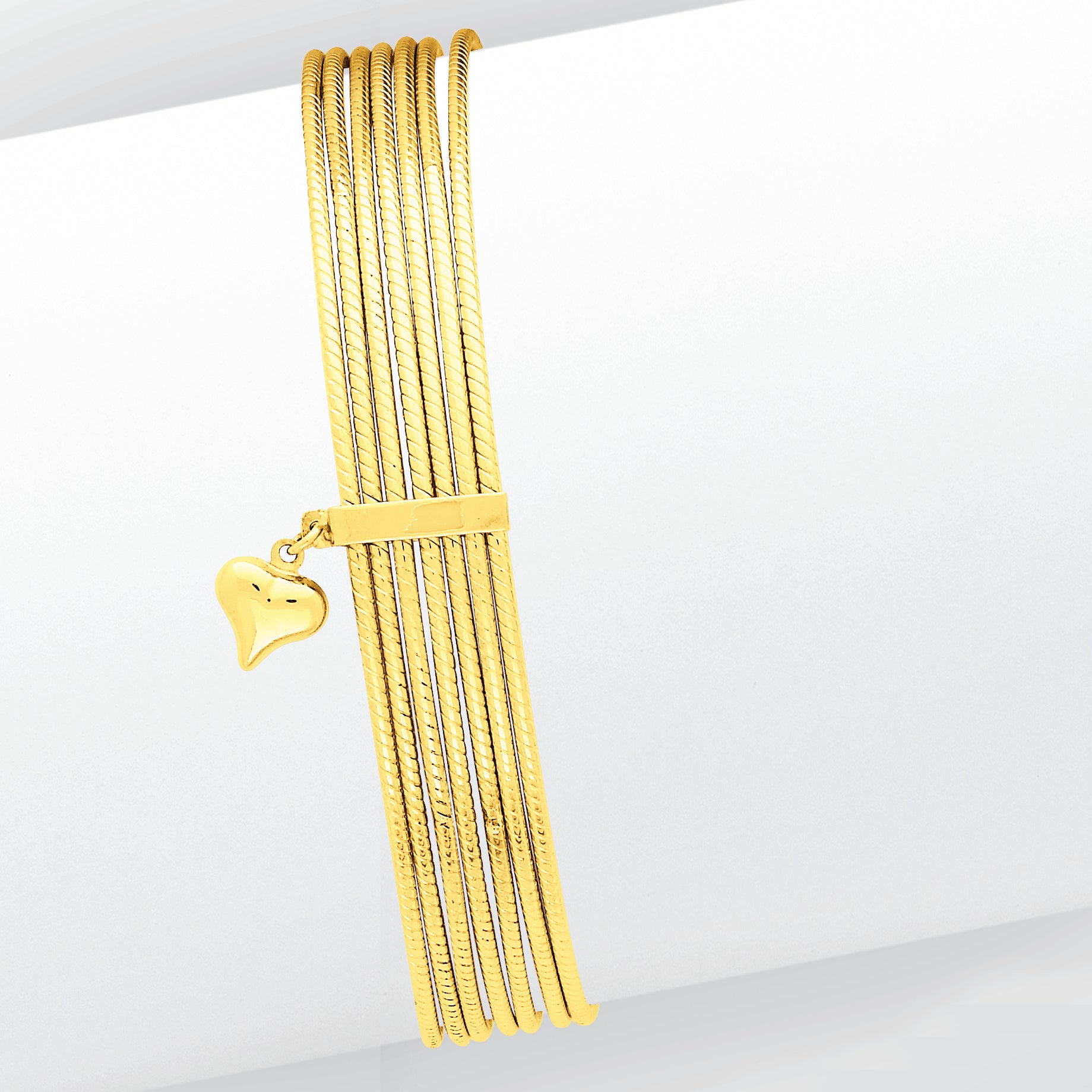 14K Gold Slip On 7 Bangles