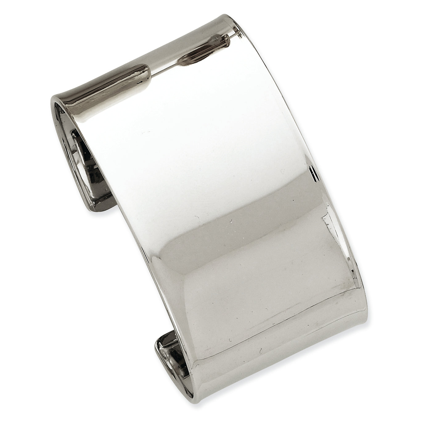 14K White Gold 37mm Polished Bangle
