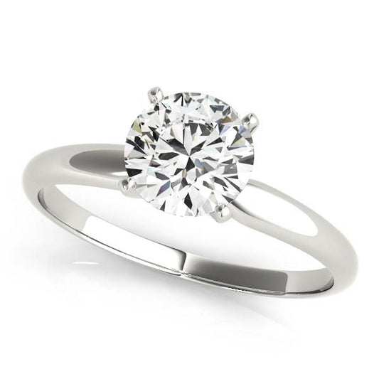 0.25 ct.  Classic Four Prong Diamond Solitaire Engagement Ring in 14K White Gold
