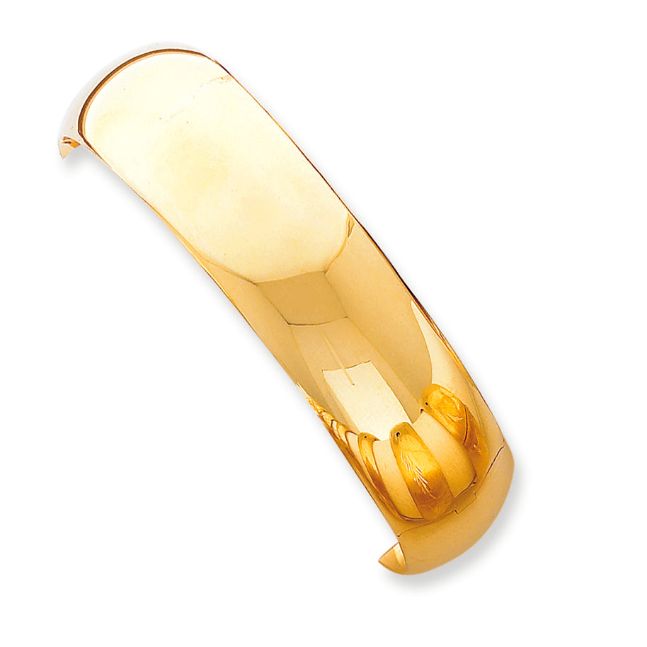 14K Gold 11/16 High Polished Hinged Bangle Bracelet