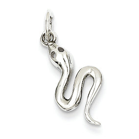 14K White Gold Solid Polished Snake Charm