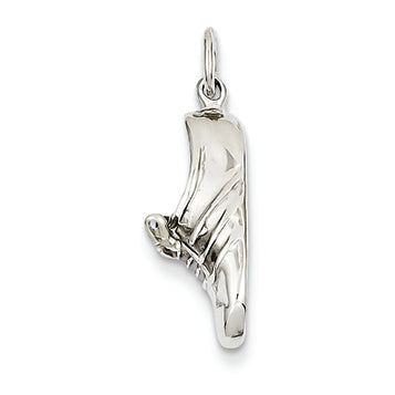 14K White Gold Polished Open-Backed Jogging Shoe Pendant