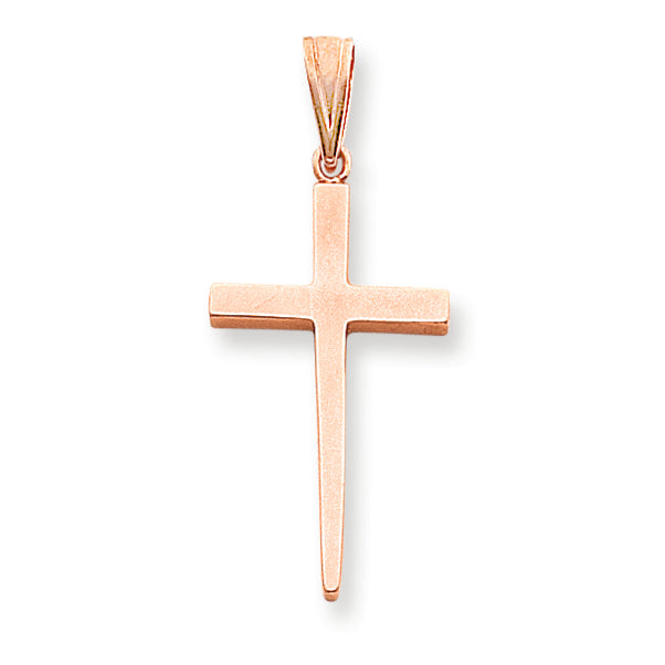 14K Gold Rose Gold Cross Pendant