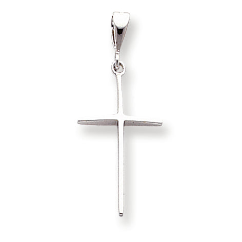 14K White Gold Cross Pendant