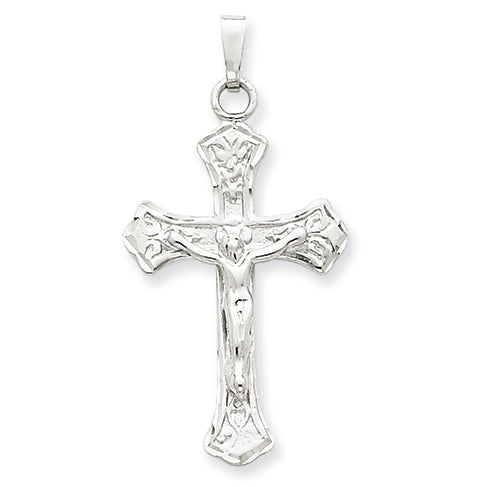 14K White Gold Crucifix Pendant