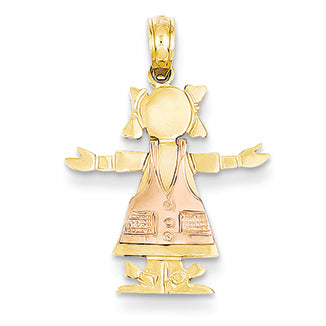 14K Gold Two-tone Girl Pendant