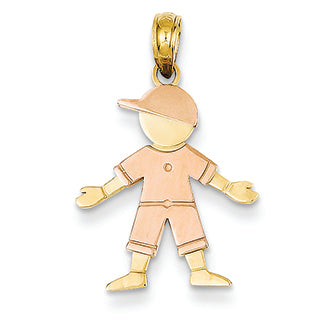 14K Gold Two-tone Boy Pendant