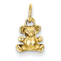 14K Gold Polished Teddy Bear Charm