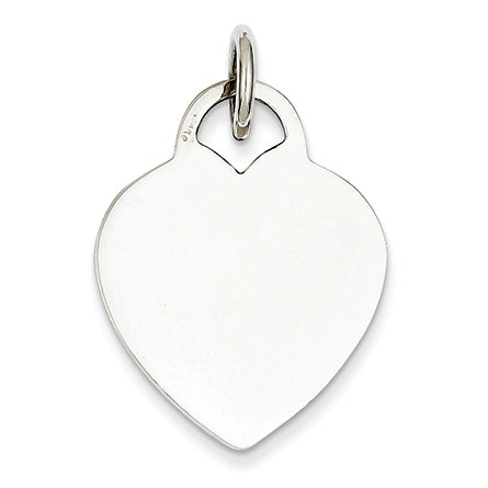 14K White Gold Heart Disc Charm