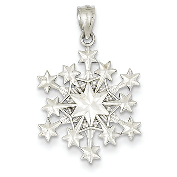 14K White Gold Snowflake Pendant