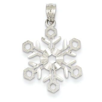 14K White Gold Snowflake Pendant