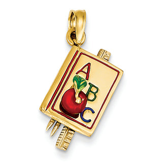 14K Gold Two-tone ABC School Book Pendant