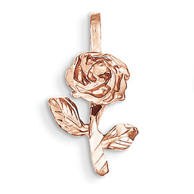 14K Gold Rose-Gold Rose Charm