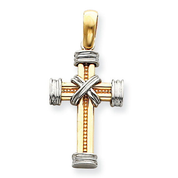 14K Gold Two-tone Latin Cross Pendant