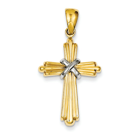 14K Gold Two-tone Passion Cross Pendant