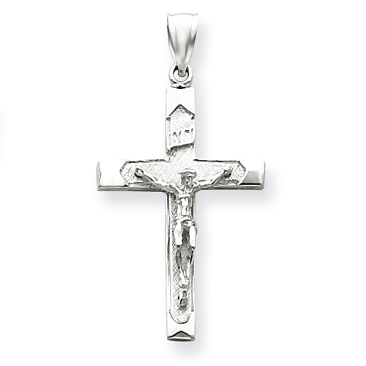 14K White Gold Crucifix Pendant