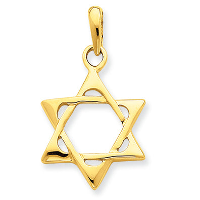 14K Gold Star of David Pendant