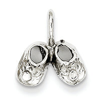 14K White Gold Baby Booties Pendant