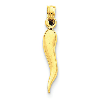 14K Gold Medium Italian Horn Pendant