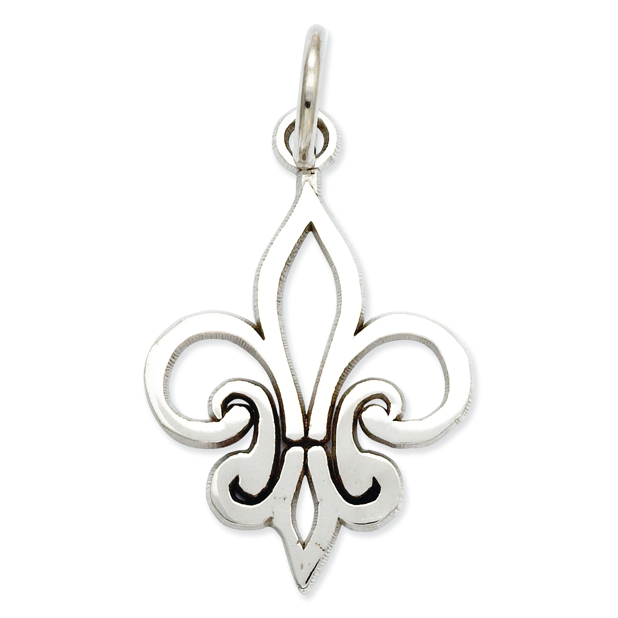 14K White Gold Fleur De Lei Charm
