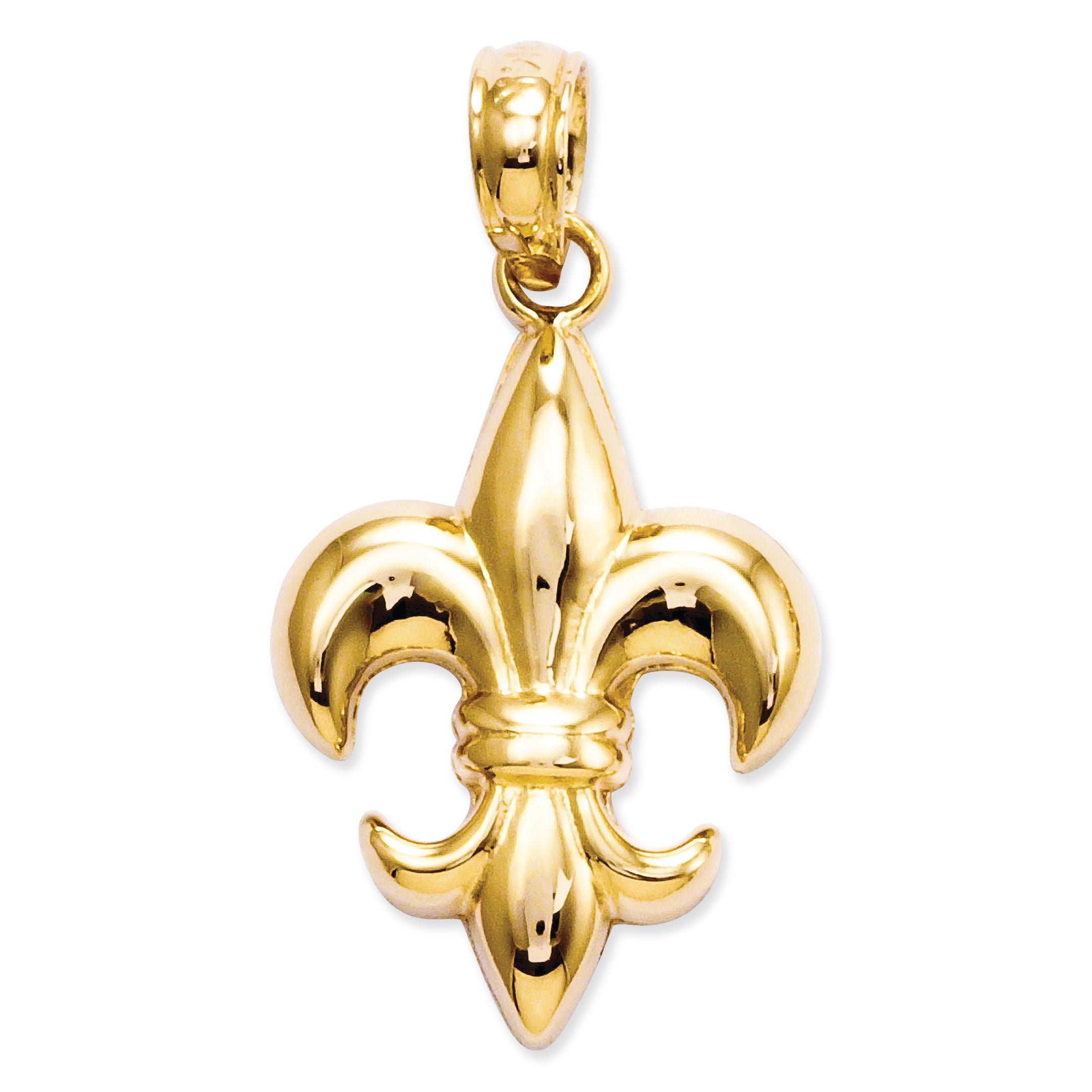 14K Gold Small Fleur-De-Lis Pendant
