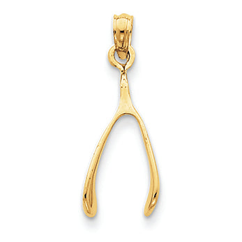 14K Gold Wishbone Pendant