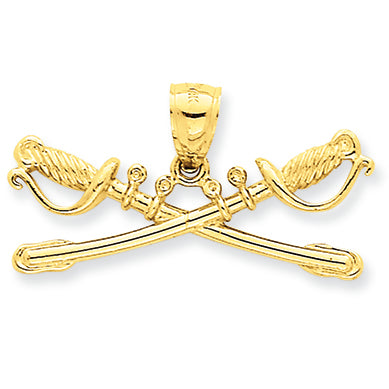 14K Gold Swords Pendant