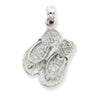 14K White Gold Flip Flops Pendant