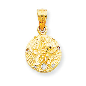 14K Gold Sand Dollar Pendant