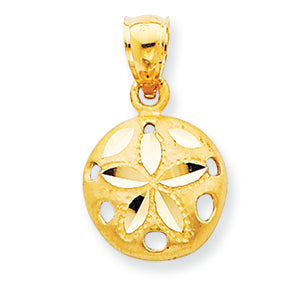 14K Gold Sand Dollar Pendant